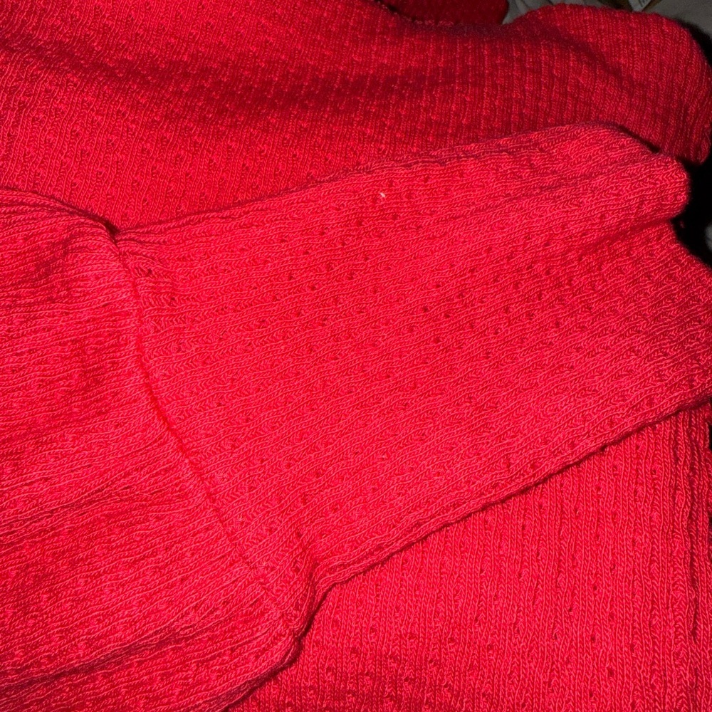 Free People:  We the Free. Quinn Knit Top in Salsa nwt size L beautiful color! - Picture 6 of 7
